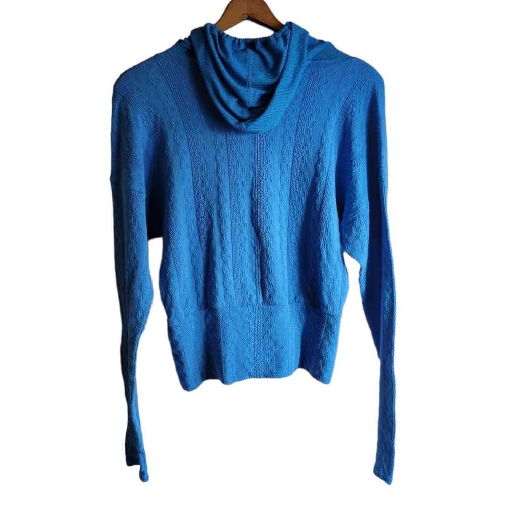 FREE PEOPLE MOVEMENT Cable Cinch Hoodie Royal Blue Medium - Picture 2 of 7